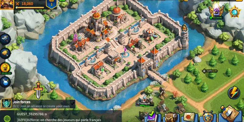 Xây dựng và phát triển vương quốc là cách chơi League of Kingdoms cơ bản